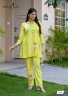 Tulip Vol 2 By Wooglee Rayon Slub Printed Co Ord Set Wholesalers In Surat
